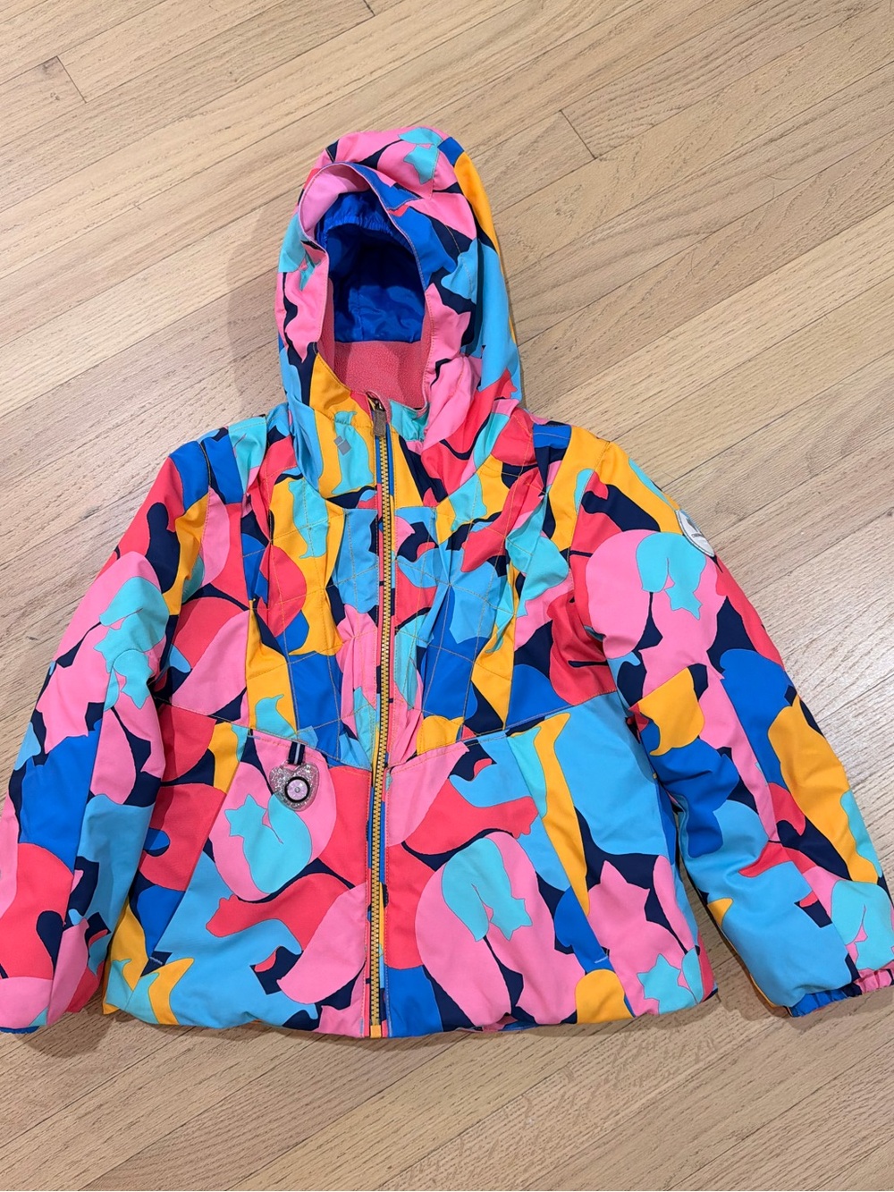 Obermeyer Girls Multi-Color Hooded Puffer Jacket